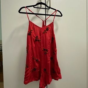 Free people embroidered romper jumpsuit